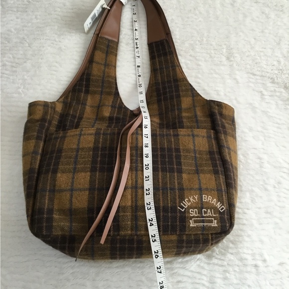 Lucky brand hobo topanga tan plaid bag nwt - Picture 3 of 13
